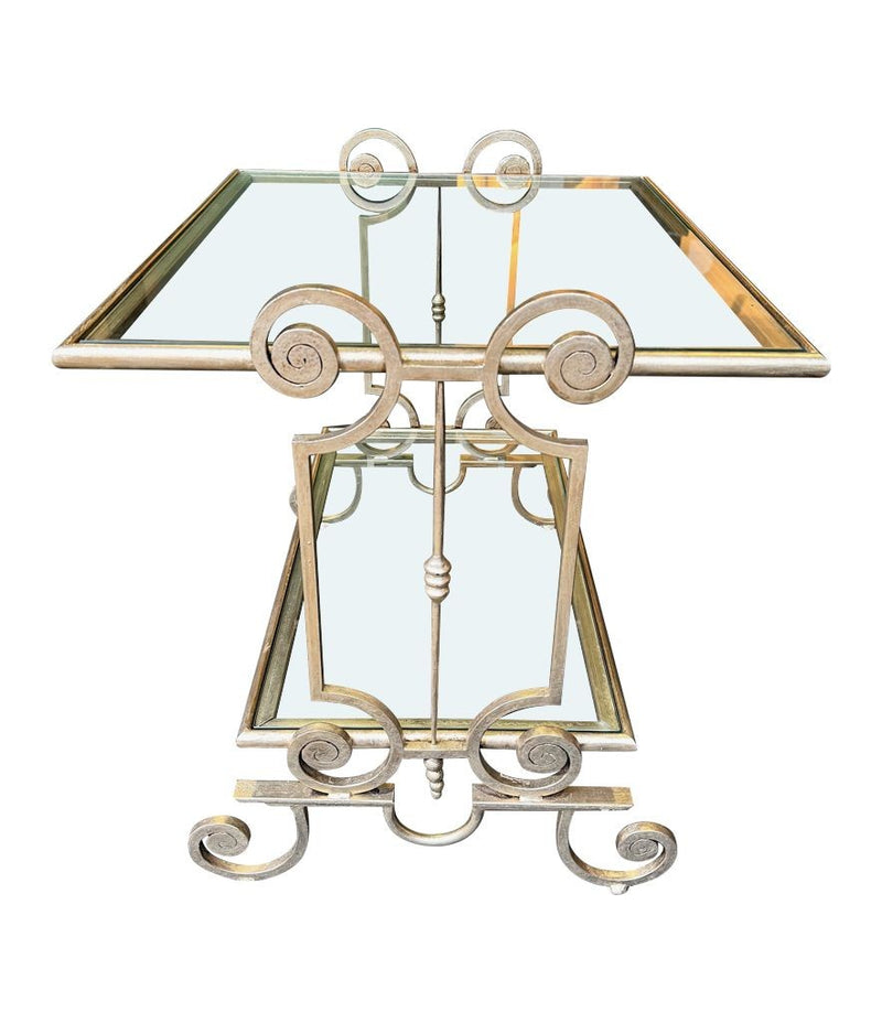 Mid Century side tables gilt wrought iron