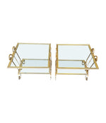 Mid Century side tables gilt wrought iron