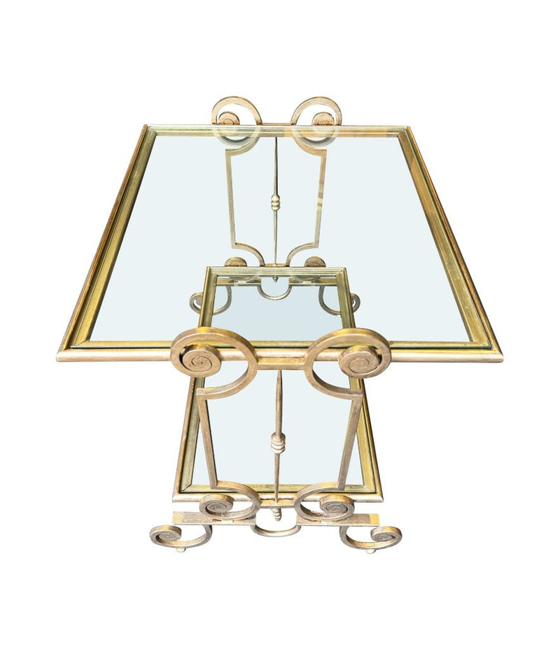 Mid Century side tables gilt wrought iron