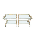Mid Century side tables gilt wrought iron
