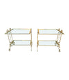 Mid Century side tables gilt wrought iron