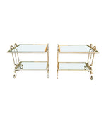 Mid Century side tables gilt wrought iron