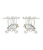 Mid Century side tables gilt wrought iron