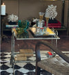 Mid Century side tables gilt wrought iron
