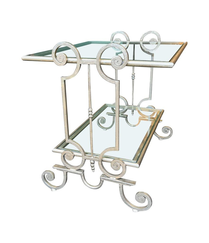 Mid Century side tables gilt wrought iron