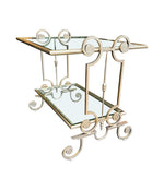 Mid Century side tables gilt wrought iron