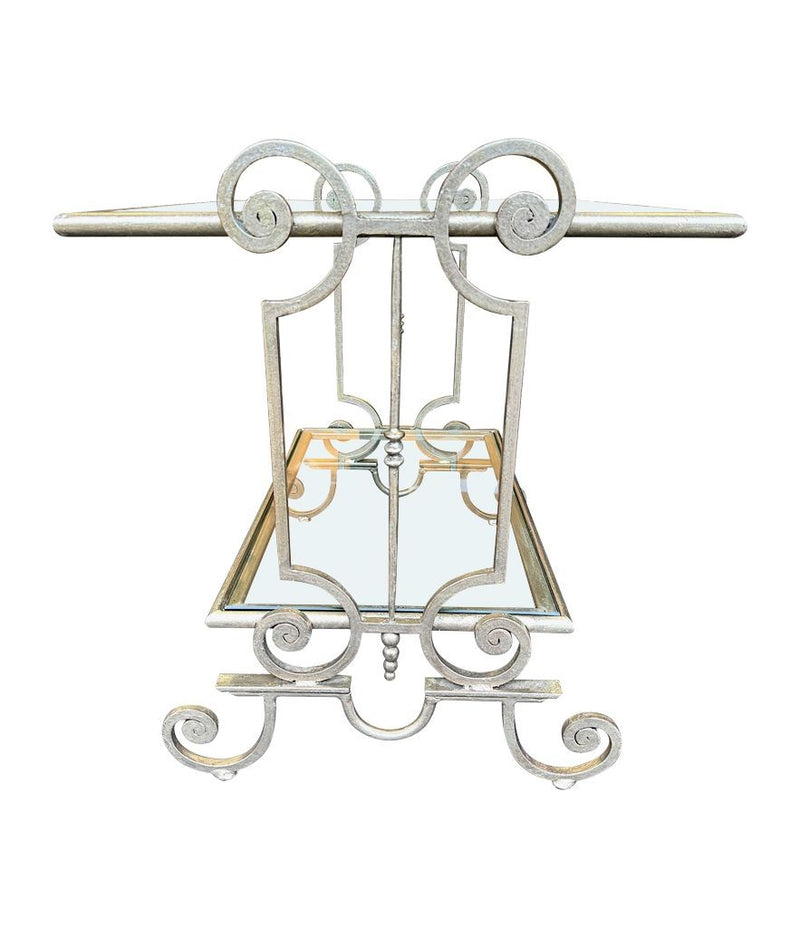 Mid Century side tables gilt wrought iron