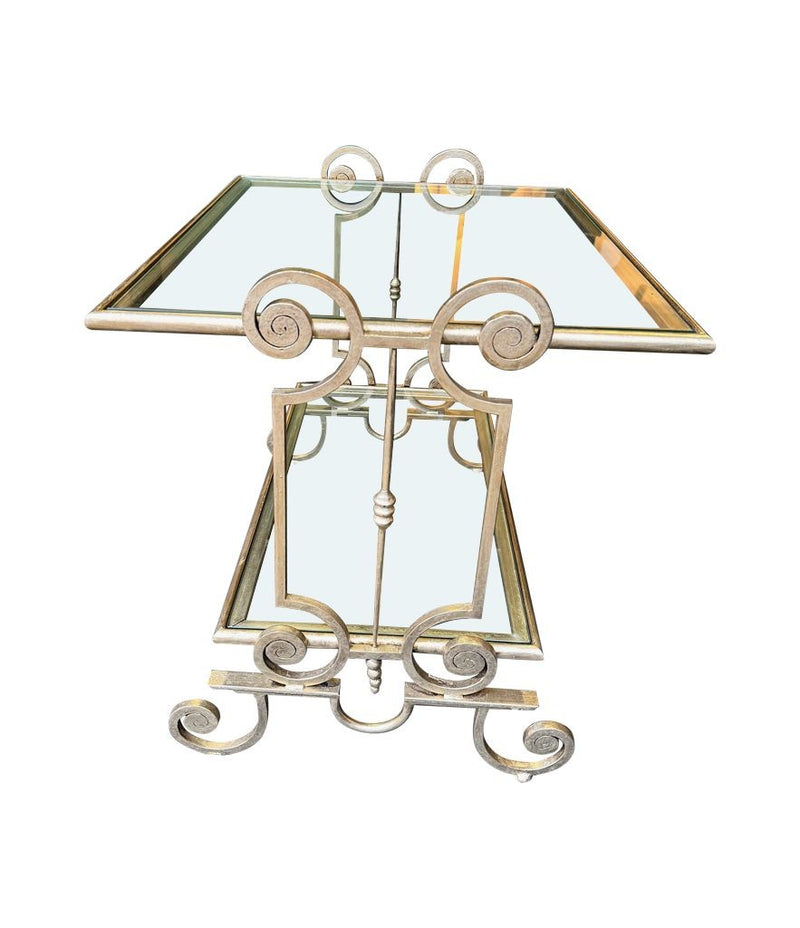 Mid Century side tables gilt wrought iron