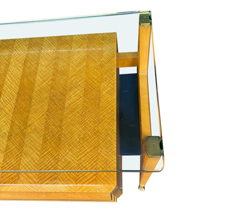 Mid Century console dresser desk by Vittorio Dassi marquetry birds-eye maplewood - Mid Century furniture - 1950s