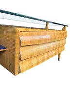 Mid Century console dresser desk by Vittorio Dassi marquetry birds-eye maplewood - Mid Century furniture - 1950s