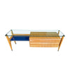 Mid Century console dresser desk by Vittorio Dassi marquetry birds-eye maplewood - Mid Century furniture - 1950s