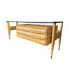 Mid Century console dresser desk by Vittorio Dassi marquetry birds-eye maplewood - Mid Century furniture - 1950s