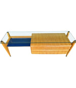 Mid Century console dresser desk by Vittorio Dassi marquetry birds-eye maplewood - Mid Century furniture - 1950s