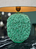 Mid century table lamp studio pottery Hedgehog lamp by Gunnar Nylund for Rörstrand in vibrant green