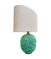 Mid century table lamp studio pottery Hedgehog lamp by Gunnar Nylund for Rörstrand in vibrant green