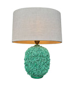 Mid century table lamp studio pottery Hedgehog lamp by Gunnar Nylund for Rörstrand in vibrant green