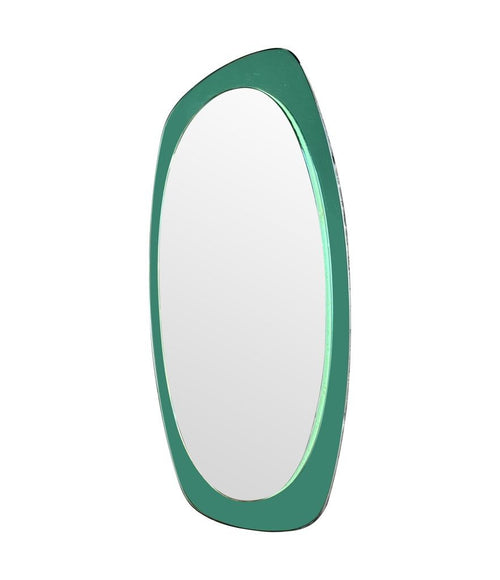 Mid century mirror with mint green mirrored frame Cristal Arte - Italian - 1960s