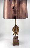 Mid century table lamp Maison Charles Pomegranate lamp with solid copper shade