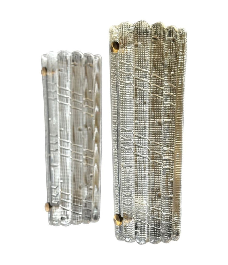 Mid century wall sconces Orrefors glass and brass by Carl Fagerlund - 1960s