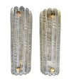 Mid century wall sconces Orrefors glass and brass by Carl Fagerlund - 1960s