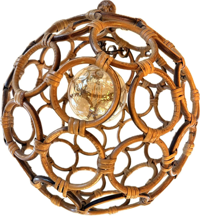 Mid Century bamboo ball light in the style of Franco Albini - Italian - 1960s - Mid Century lighting