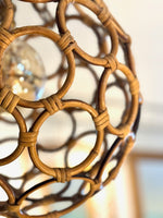 Mid Century bamboo ball light in the style of Franco Albini - Italian - 1960s - Mid Century lighting