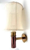 Mid century wall sconces by Stilnovo copper and brass with original shades 1960s