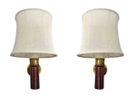 Mid century wall sconces by Stilnovo copper and brass with original shades 1960s