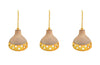 Mid Century ceiling lights glazed ceramic suspended from thick knotted rope - French