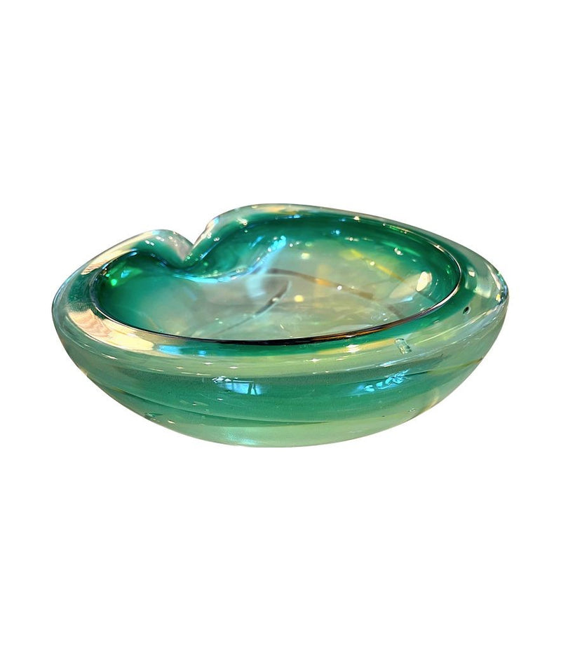 Mid century Green Murano glass ashtray bowl - 1960s - Italian