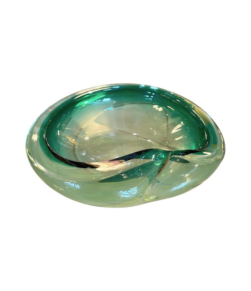 Mid century Green Murano glass ashtray bowl - 1960s - Italian