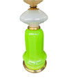 Mid century table lamps Murano glass opaline lime green white and pastel yellow by Gino Cenedese