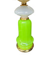 Mid century table lamps Murano glass opaline lime green white and pastel yellow by Gino Cenedese
