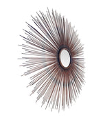 Mid Century Curtis Jere Copper sun burst mirror with rope twist detail