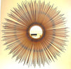 Mid Century Curtis Jere Copper sun burst mirror with rope twist detail
