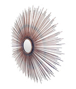 Mid Century Curtis Jere Copper sun burst mirror with rope twist detail