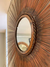 Mid Century Curtis Jere Copper sun burst mirror with rope twist detail