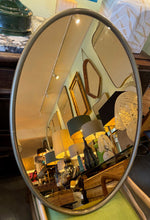 Mid Century Mirror Oval with brass frame and bronzed mirror plate Italian