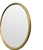 Mid Century Mirror Oval with brass frame and bronzed mirror plate Italian