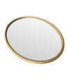 Mid Century Mirror Oval with brass frame and bronzed mirror plate Italian