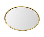 Mid Century Mirror Oval with brass frame and bronzed mirror plate Italian