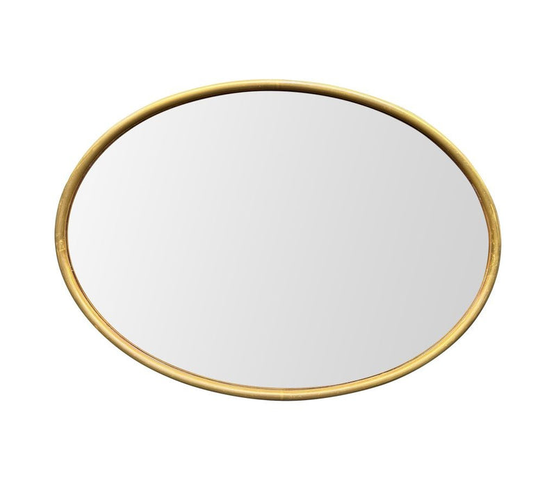 Mid Century Mirror Oval with brass frame and bronzed mirror plate Italian