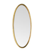 Mid Century Mirror Oval with brass frame and bronzed mirror plate Italian