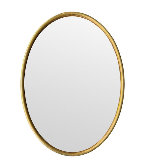 Mid Century Mirror Oval with brass frame and bronzed mirror plate Italian
