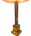 Mid Century Maison Charles table lamp - column modern - with original bronze shade - 1970s