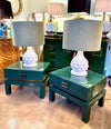 Mid century side tables green lacquered by Guy Lefevre for Maison Jansen 1970s - Mid century furniture London
