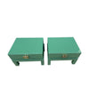 Mid century side tables green lacquered by Guy Lefevre for Maison Jansen 1970s - Mid century furniture London