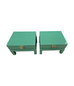 Mid century side tables green lacquered by Guy Lefevre for Maison Jansen 1970s - Mid century furniture London