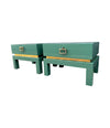 Mid century side tables green lacquered by Guy Lefevre for Maison Jansen 1970s - Mid century furniture London