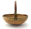 1970s woven bamboo and brass bowl in the style of Gabriella Crespi - Italian